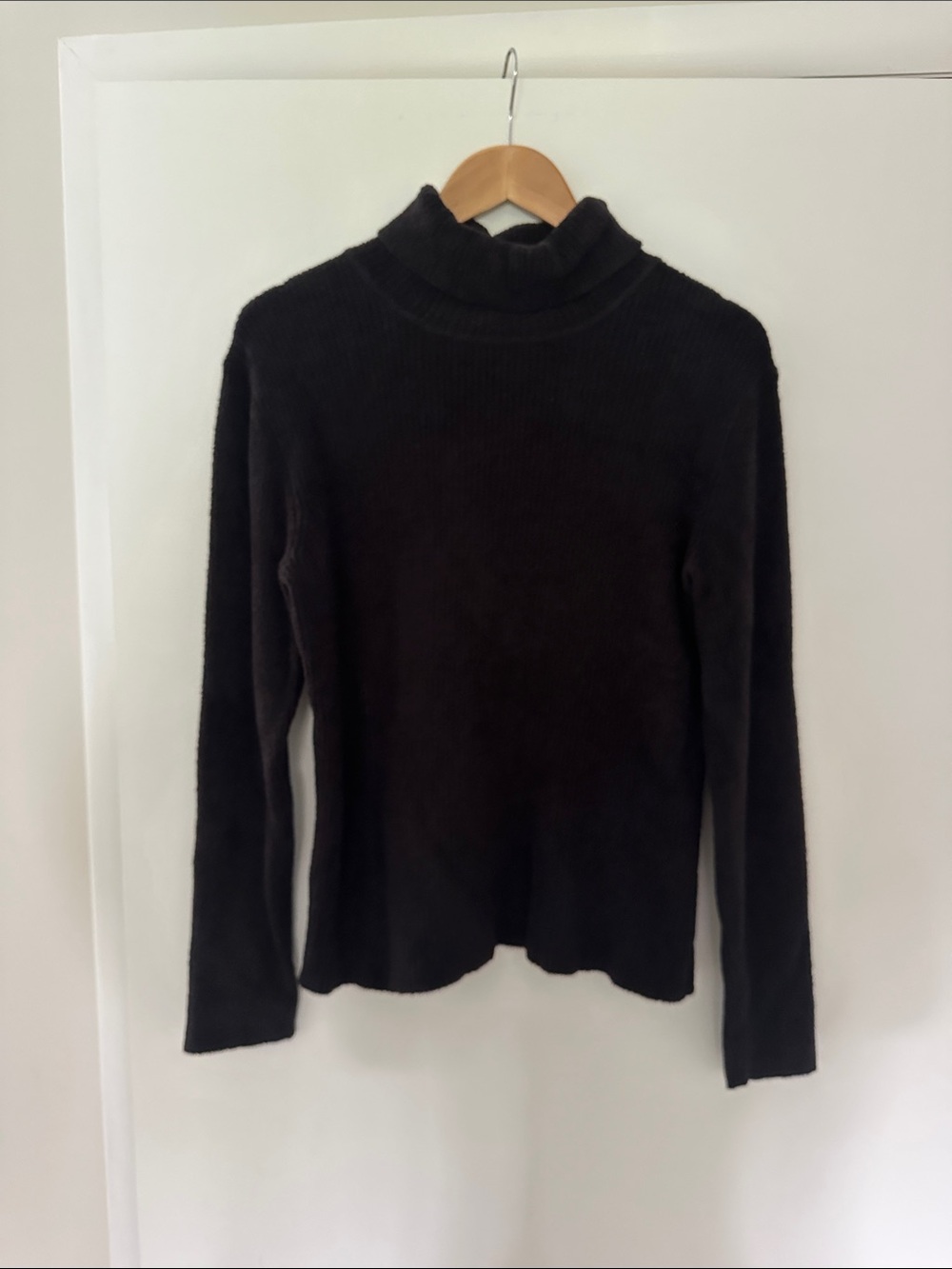 Talbots Black Ribbed Mock Neck Sweater
